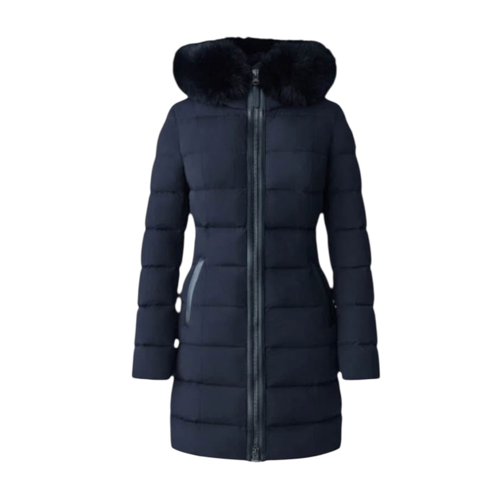 🖤𝐌𝐀𝐂𝐊𝐀𝐆𝐄 Calla-X Down Coat w/ Real Fur Trim – Size Small 🖤 - Picture 2 of 7